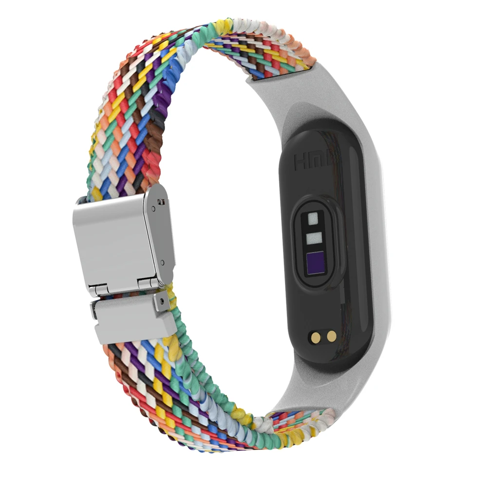 ODM New 7315 Series Adjustable Colorful Braided Nylon Watch Band Miband7 Strap Compatible with Mi Band 3 4 5 6 7