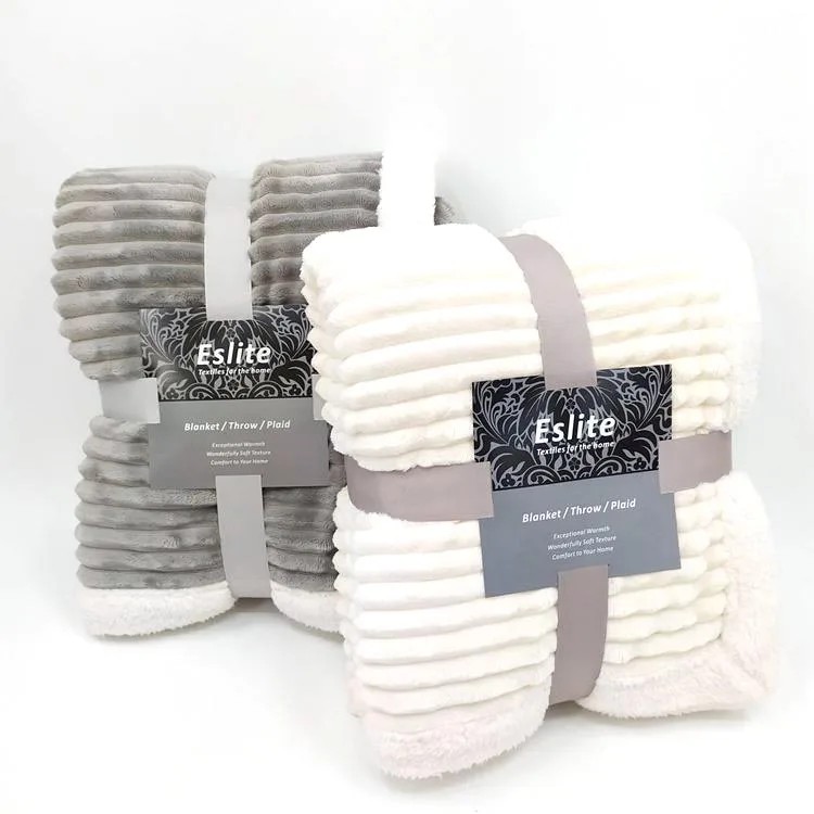 Polyester Ribbed Home Bed Adult Flannel Blanket Factory China, View