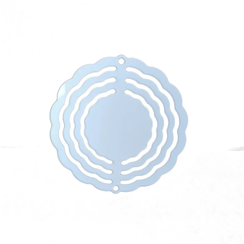 3 Inch Sublimation Printed Metal Wind Spinner Pendant Blank Aluminum Chime Ornament for Decoration