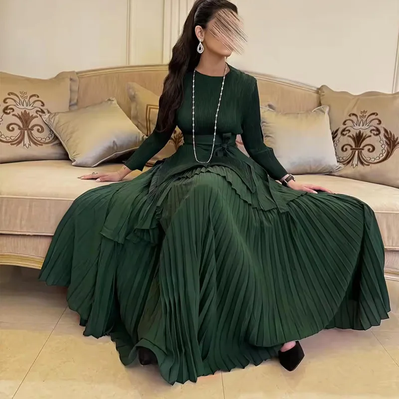 Long Swing Skirt Evening Dress With Irregular Big Lace-up