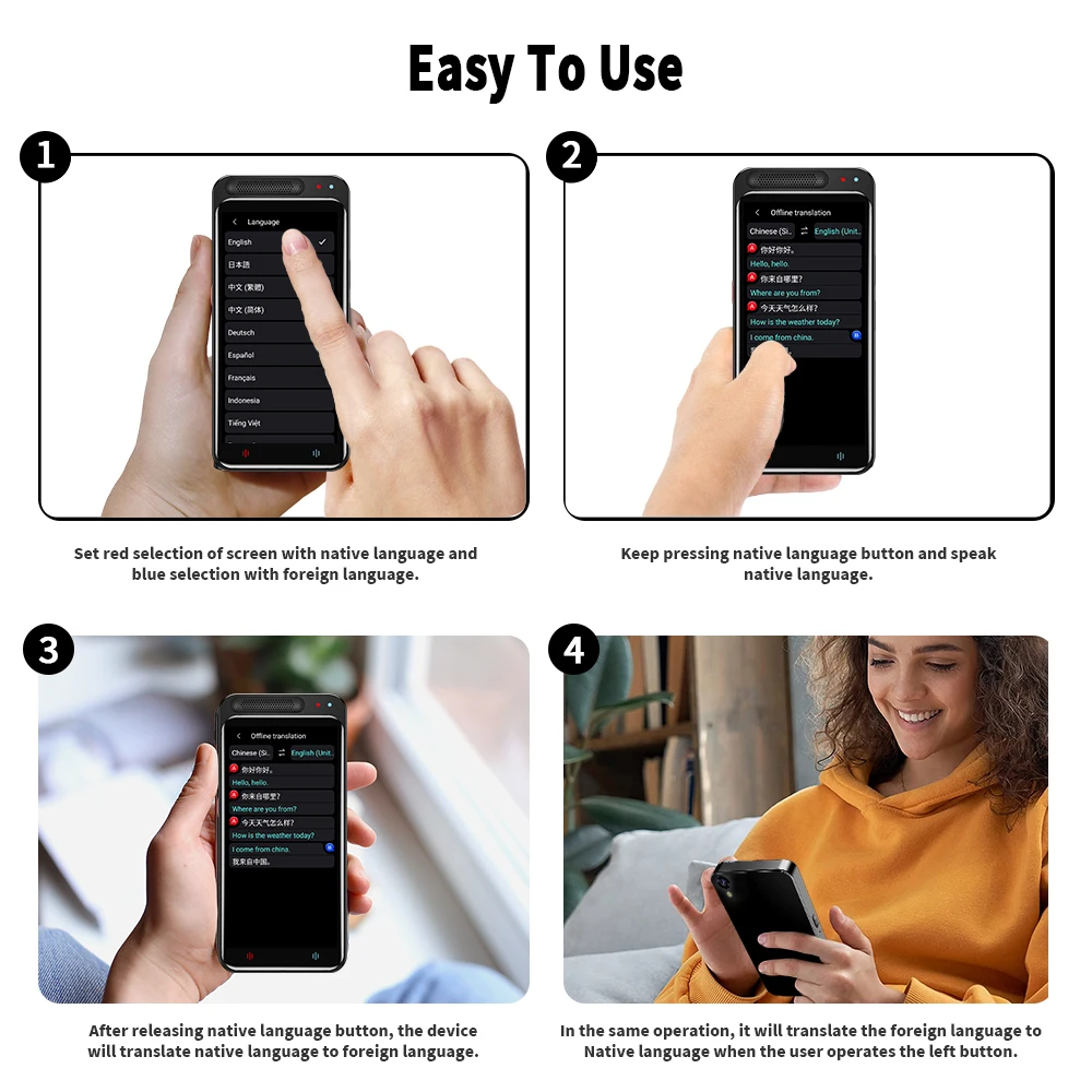 Z6 Photo Translation Built in Battery 1500mah Smart AI Translator Rechargeable Wireless Translation Machine