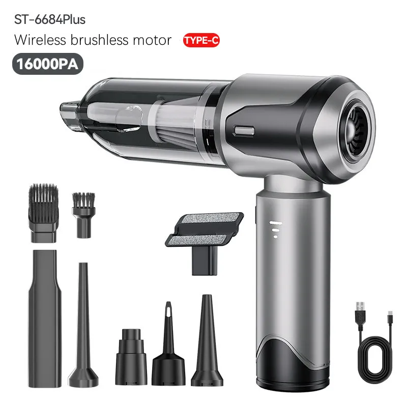 Беспроводной портативный автомобильный пылесос 16000 Па немецкий Бесщеточный мини-портативный