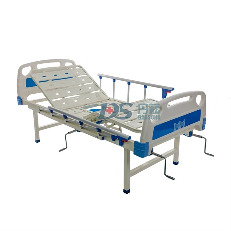 2022 Customized Specifications Bed Toilet for Elderly Bedridden Disabled Manual 2 Cranks Patient Hospital Bed