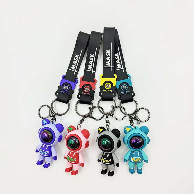 Cartoon Drip Rubber Lightning Bear Couple Keychain Creative Small Gift