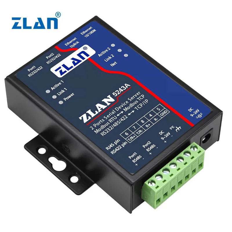 2 Ports Ethernet Converter Rs485 To Ethernet Tcp Ip Modbus Gateway ...