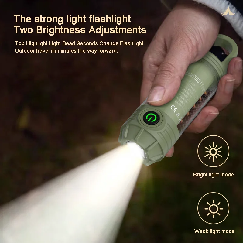 Super Bright Portable Camping Lighting USB Rechargeable Flashlights Tent Lamp Outdoor Night Light