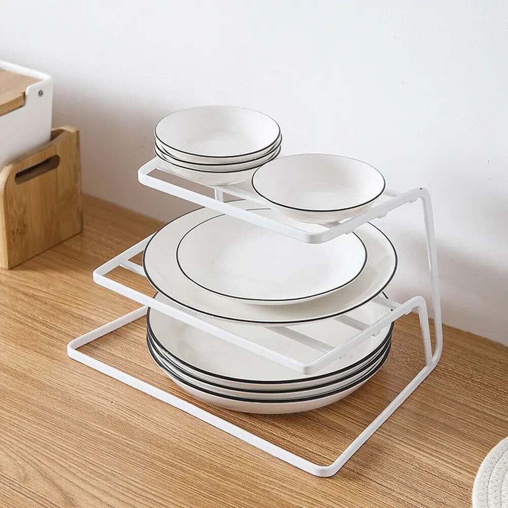 Kitchen Cupboard Storage Organizer 3 Tier Plate Holder Rack Metal Dish Stand Buy Dish Racks Dish Drainer Rack Storage Holders Product On Alibaba Com