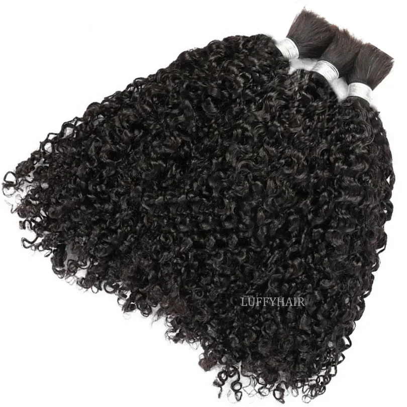 Brasiliano Sassy Curly Bulk Capelli Umani Per Intrecciatura 1/3 Pz/Lotto_voghion.com
