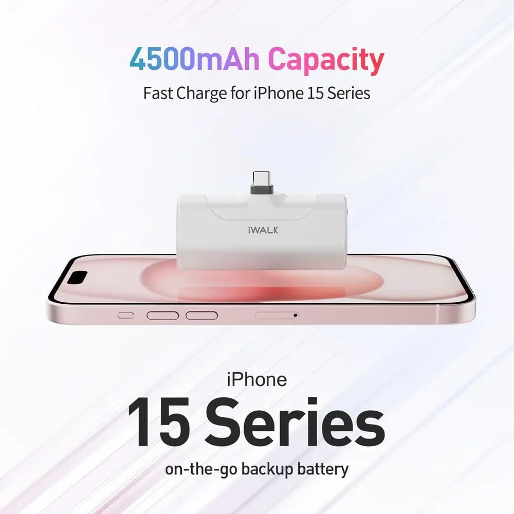 IWALK LinkPod 4 Docking Battery 4500mAh Capacity PD 20W Fast Charging USB C Charger Portable Capsule Power Bank