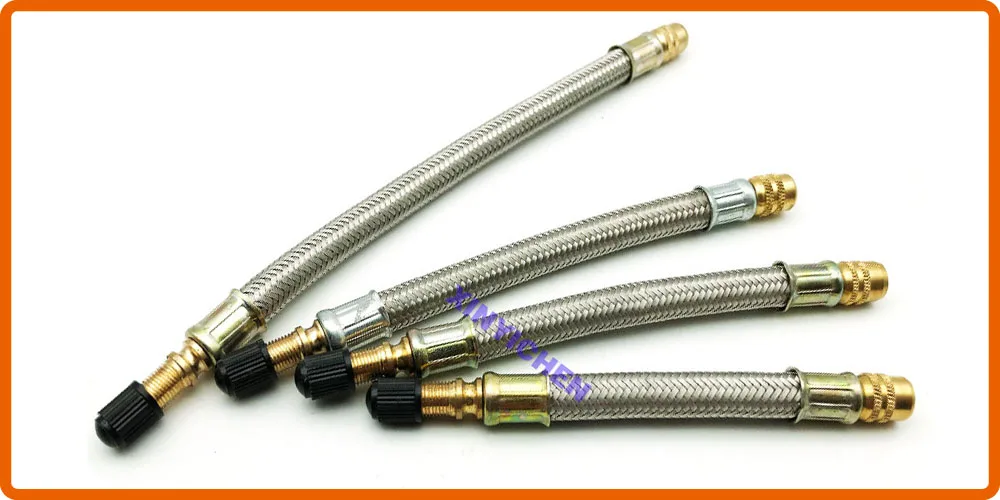 Stainless Steel Braided Flexible Hose Car Wheels Tyre Valve Stems