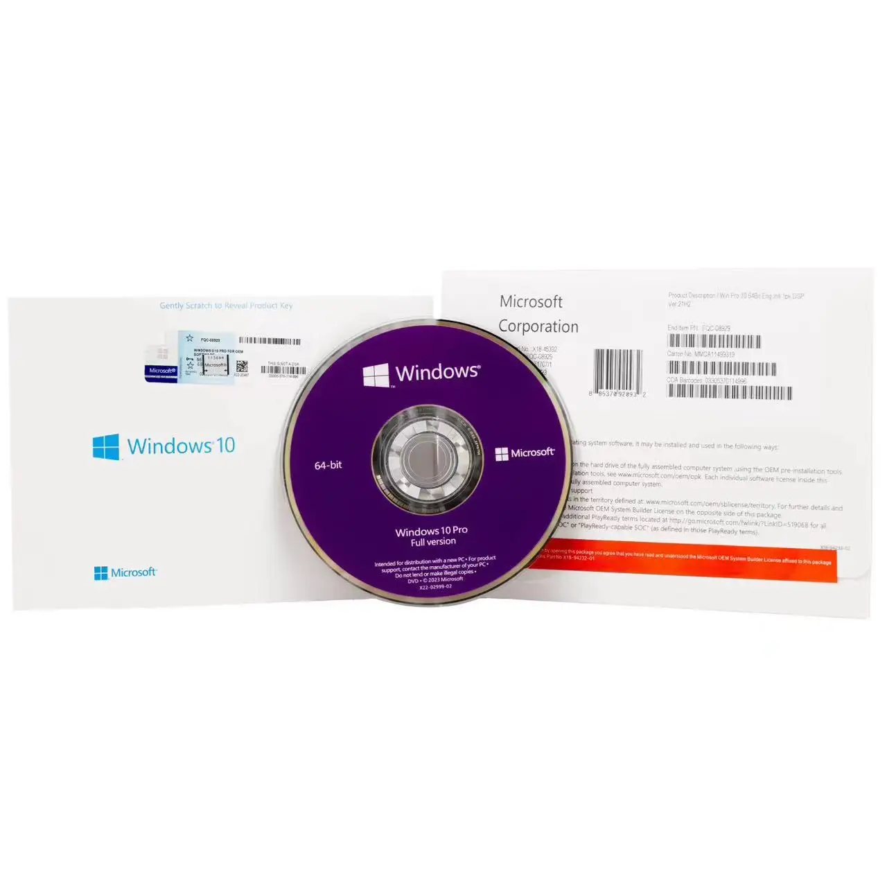 Microsoft Windows 10 Pro Key Full Package DVD 1 Set=5 Pcs Multi-language Windows 10 Pro Dsp Windows 10 Pro DVD