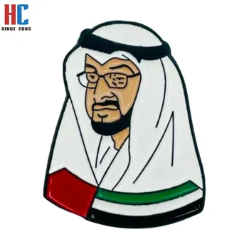 20 Years  Factory Custom Hot sale UAE National day Dubai Emblem badge UAE Flag Map enamel logo magnet pins 2