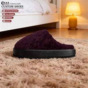 Winter Indoor Thick Sole Anti-Slip Fuzzy Plush Fur Ladies Women for Slippers