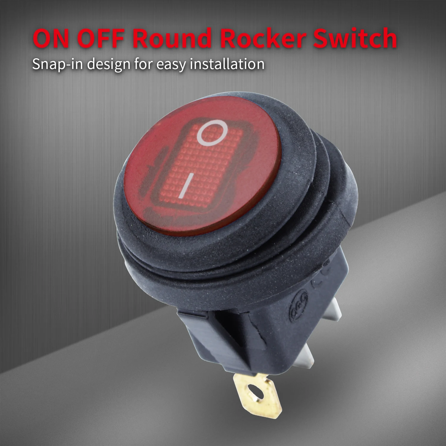 12V 20A Waterproof Round Rocker Switch - KCD1 Series ON-OFF SPST for ...