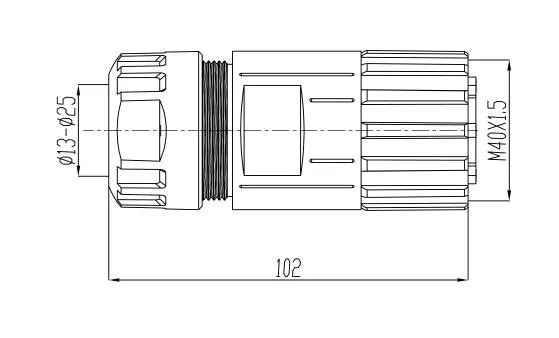 M40 Female Plug Straight Waterproof Electrical Aviation Connector 2.5mm Pitch DC Din Terminals for Power Applications