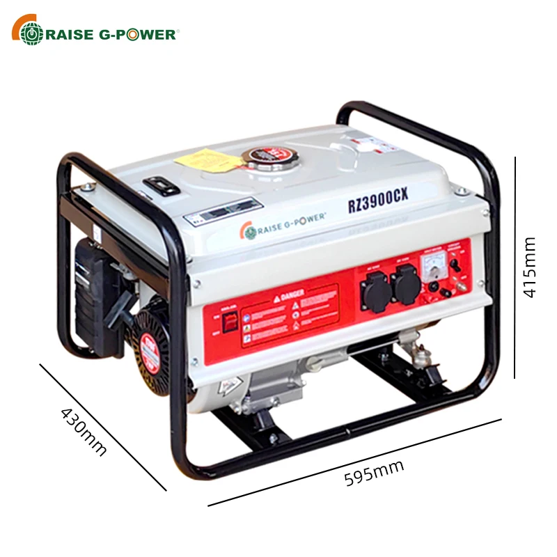RZ3900CXE 3.1KW ガソリン発電機 - 家庭用電源提供、1年保証付き