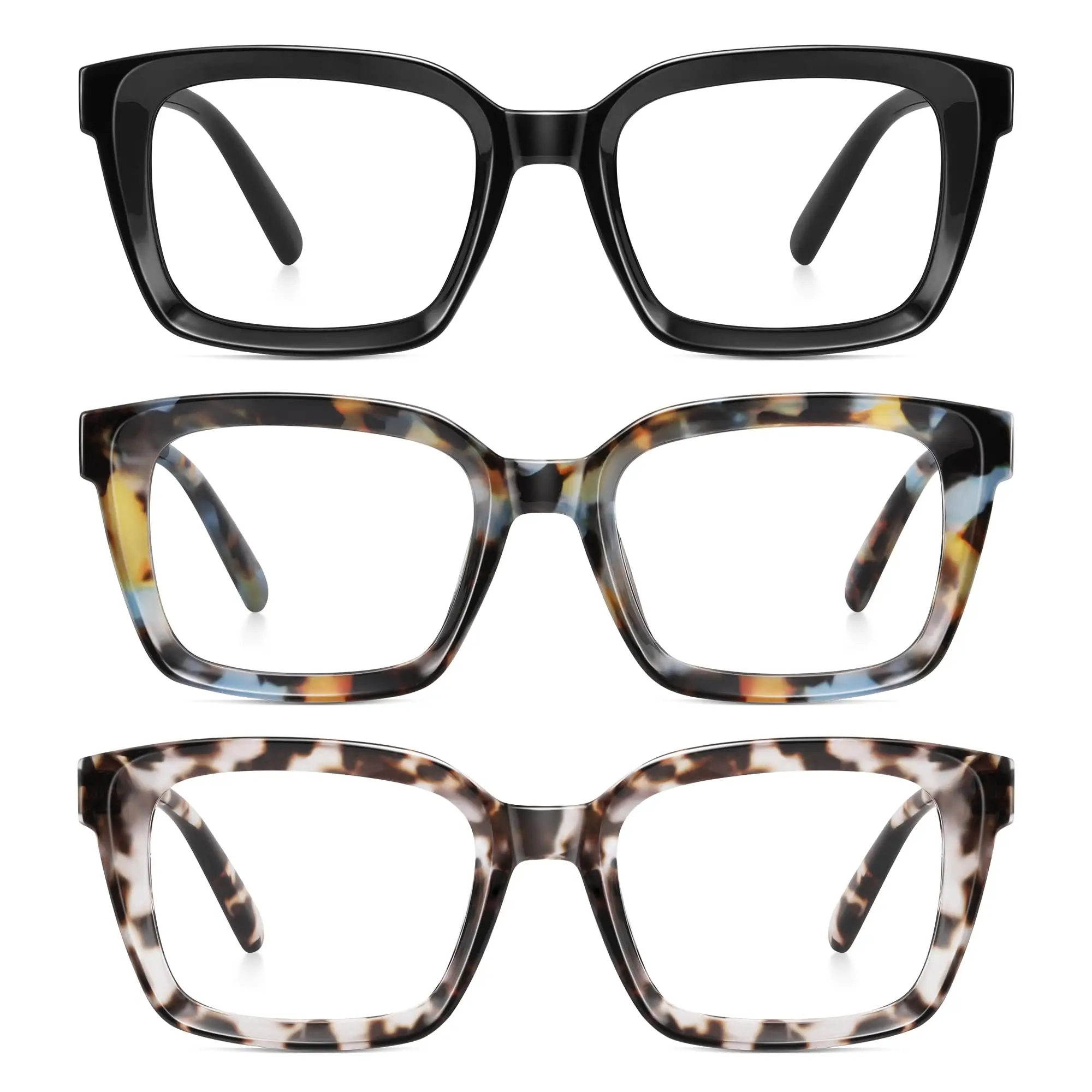 Custom Reading Glasses for Women Men - Blue Light Blocking Readers Oversize Oprah Square aperçu 6