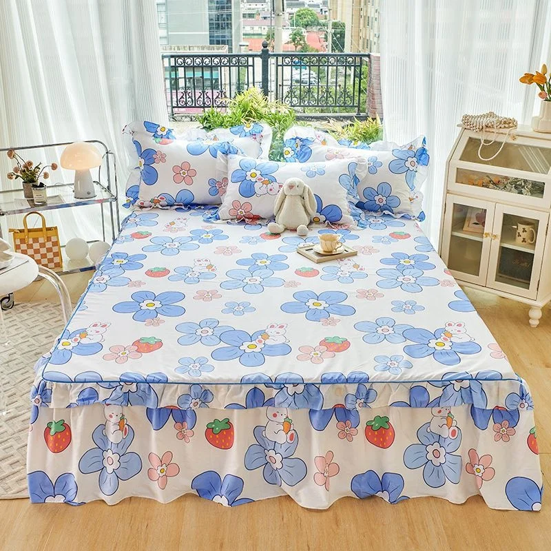 100 Cotton Ruffled Bedspread Bed Skirt Floral Vintage Lace Bedding