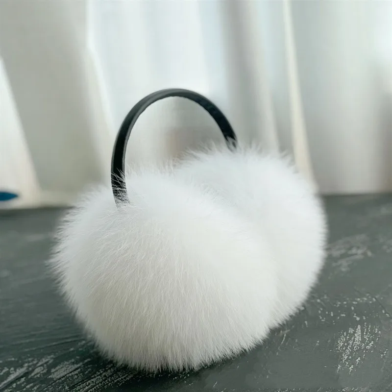 Заводские недорогие пушистые меховые наушники для девочек супер мягкие теплые зимние из натурального Лисьего меха