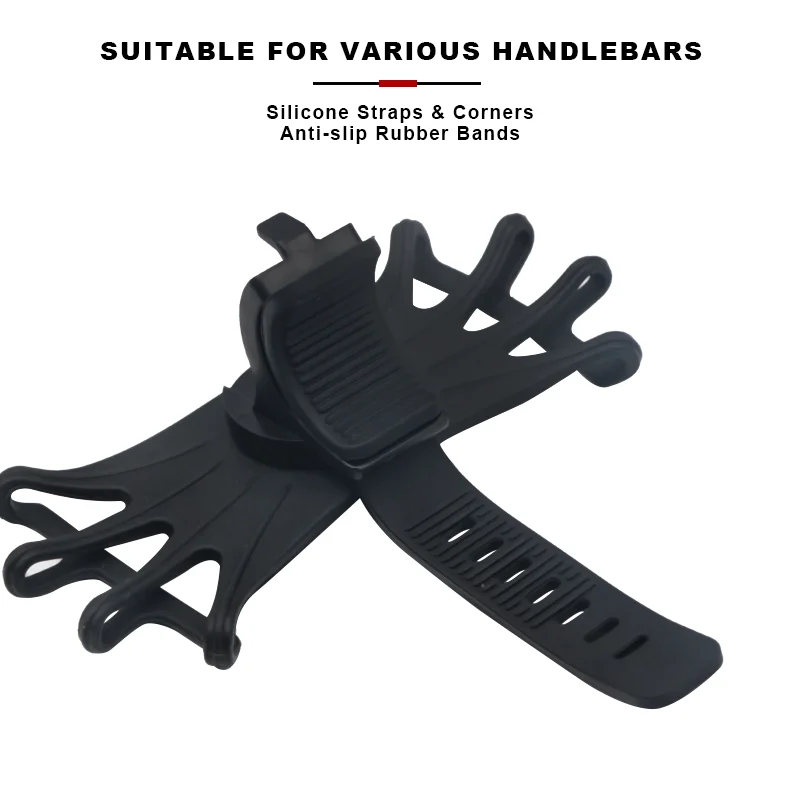 RIDERACE Silicone Bicycle Phone Holder Motorcycle Phones Mobile Handlebar Bracket Cycling Phone Stand GPS Mount for 4-6.5 Inch