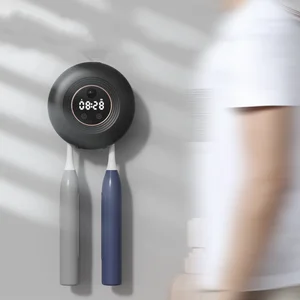 Wall Mounted Automatic Sensing Portable USB UV Toothbrush Sterilizer with Clock Night Light Function Sanitizing Heating Features