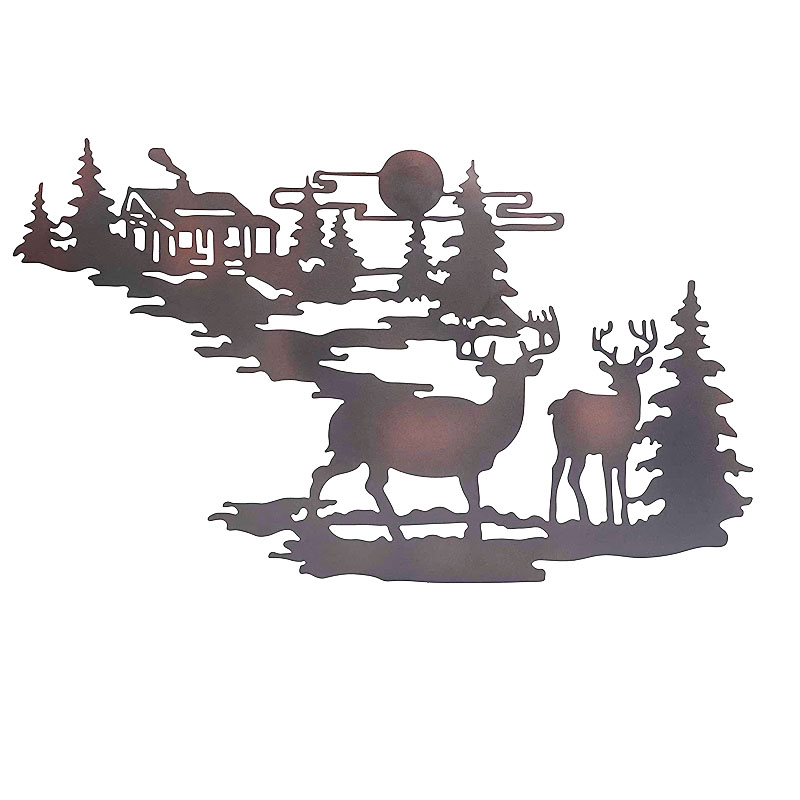 Лесная кабина олень металлическая стена искусство