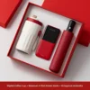 Tasse à café rouge + batterie externe + parapluie