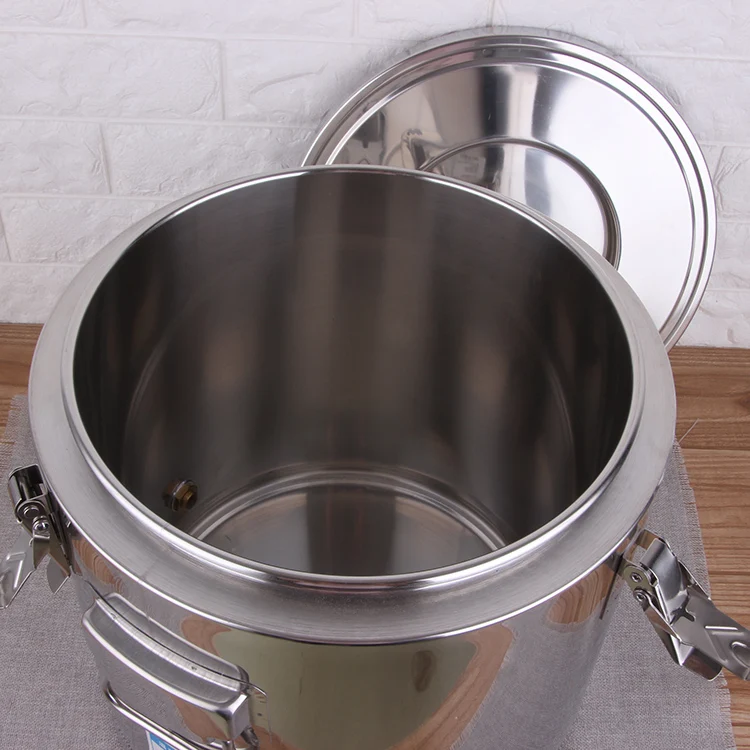 Stainless Steel Heat Insulated Barrel Double Wall Cold&Warm Insulation Barrel OEM Stainless Steel Commercial Cooking Pot_13