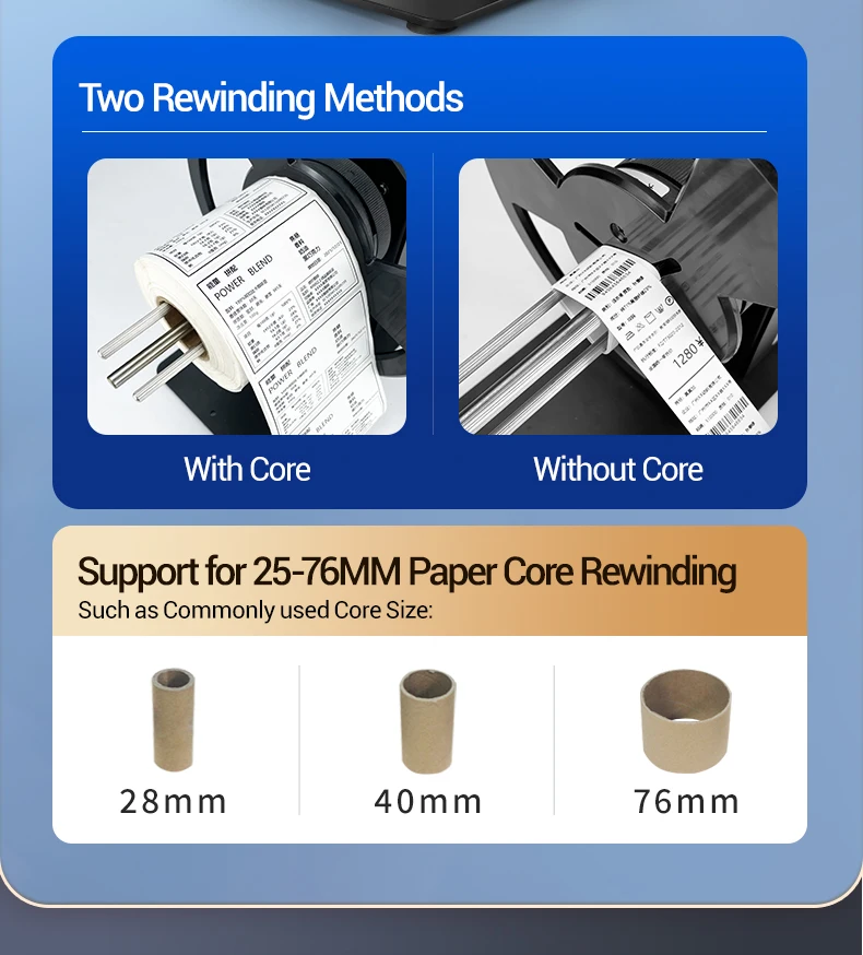 V8 120mm Width Automatic Label Rewinder Machine Electric Speed