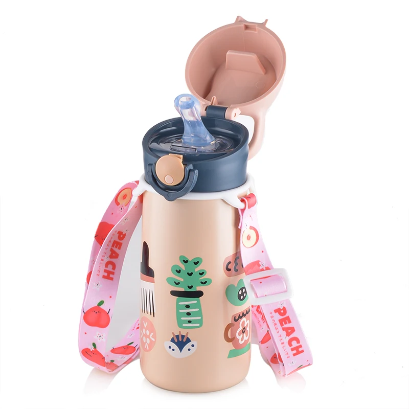 350ml Cute Cartoon Kids Drink Water Bottles Stainless Steel Double Wall Vacuum Insulated Bottle For School manufacture