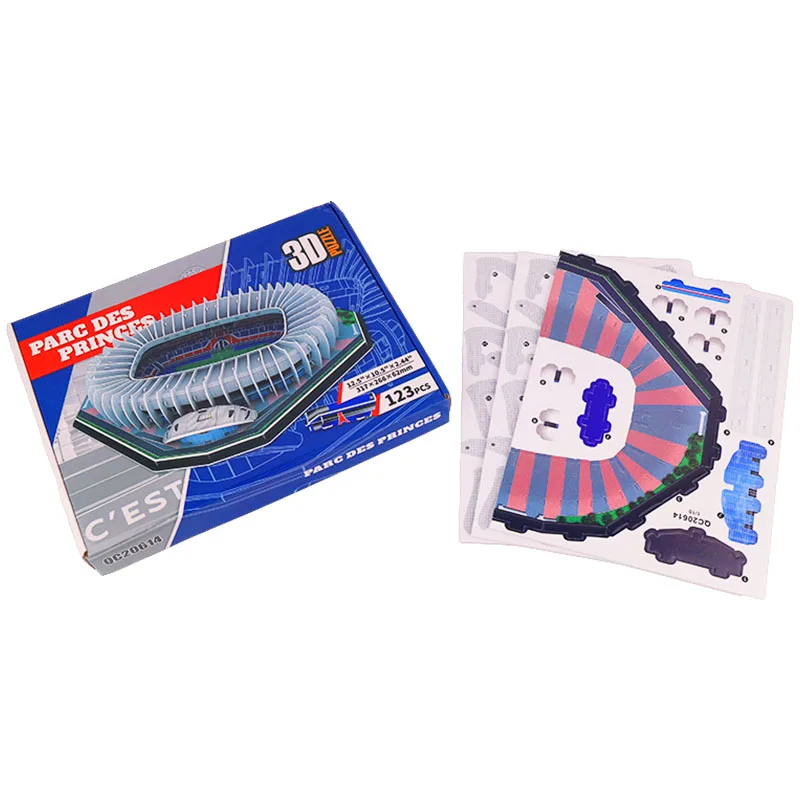 Source Factory Big Brand ODM/OEM Customized Design Shape Pattern Package 3D Paper Printing Service Football Stadium 3D Puzzle