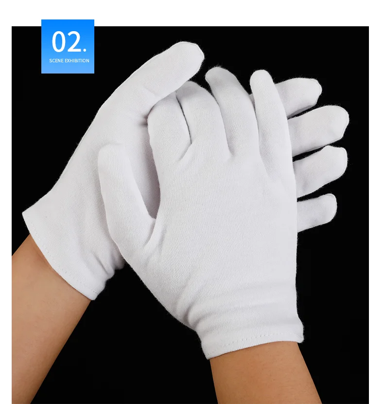 Women White Wrist Absorption Etiquette Gloves Satin Smooth Lady Formal