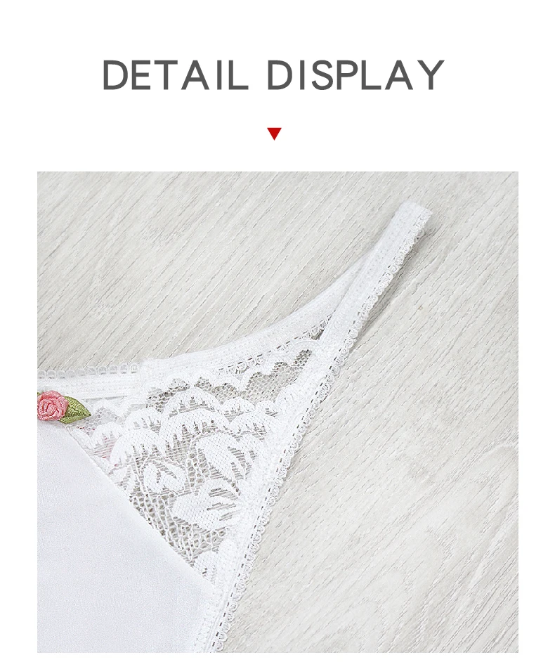 White Ruffles String High Stretchy Sexy Colorful Floral White Lace G-String Ruffles Women ...