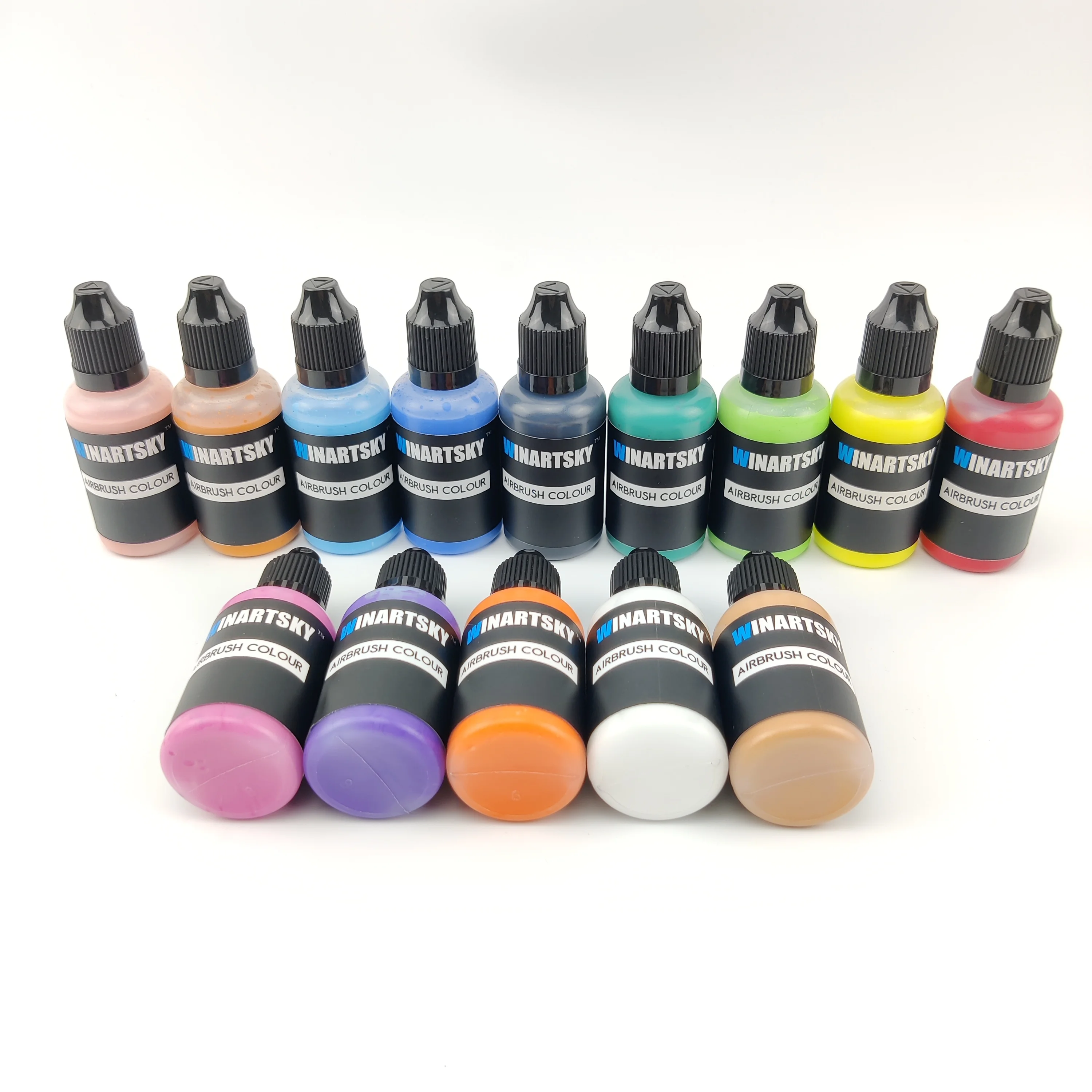 14colors Airbrush Paint Set (30ml Each),Water Based Airbrush Paint Kit