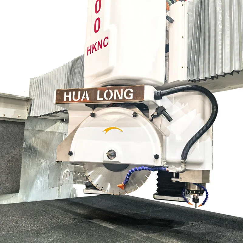 Hualong Stone Machinery Multifunctional 5 Axis Cnc Router Bridge Saw Granite Marble Stone Cutting Machine With Milling