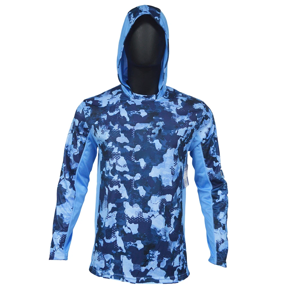 Chemise De Pêche Huk Performance Jeunesse - Manches Longues UPF - Taille L - Camouflage Bleu/Eau - Occasion Très Bon État