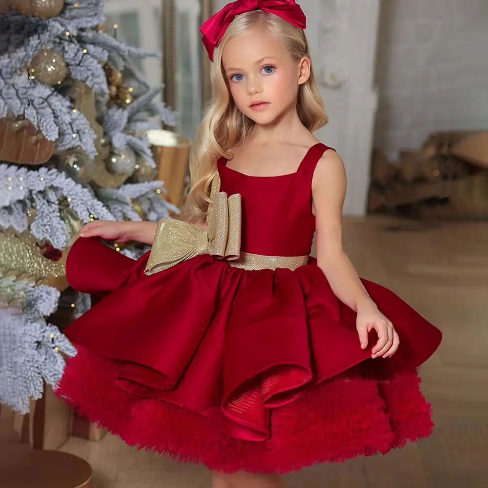 Vestido Rojo elegante de 3 a 10 años para niños pequeños, ropa de princesa para fiesta de cumpleaños, Navidad, flores m.alibaba.com