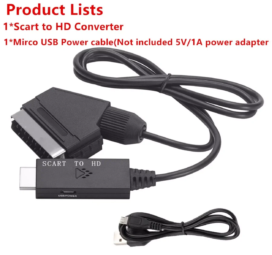 1080P 60Hz 720P 60Hz HD Video Converter SCART to HD Multimedia Adapter
