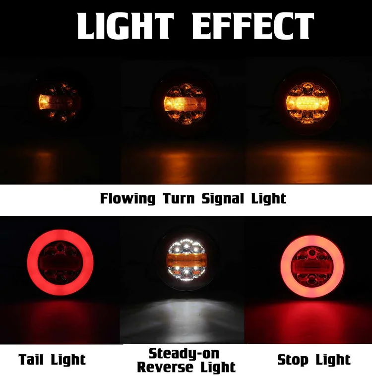 Rear Tail Light Truck Braking Turning Reversing Lights Truck Tractor Trailer Led Lights Tail Lamp 6