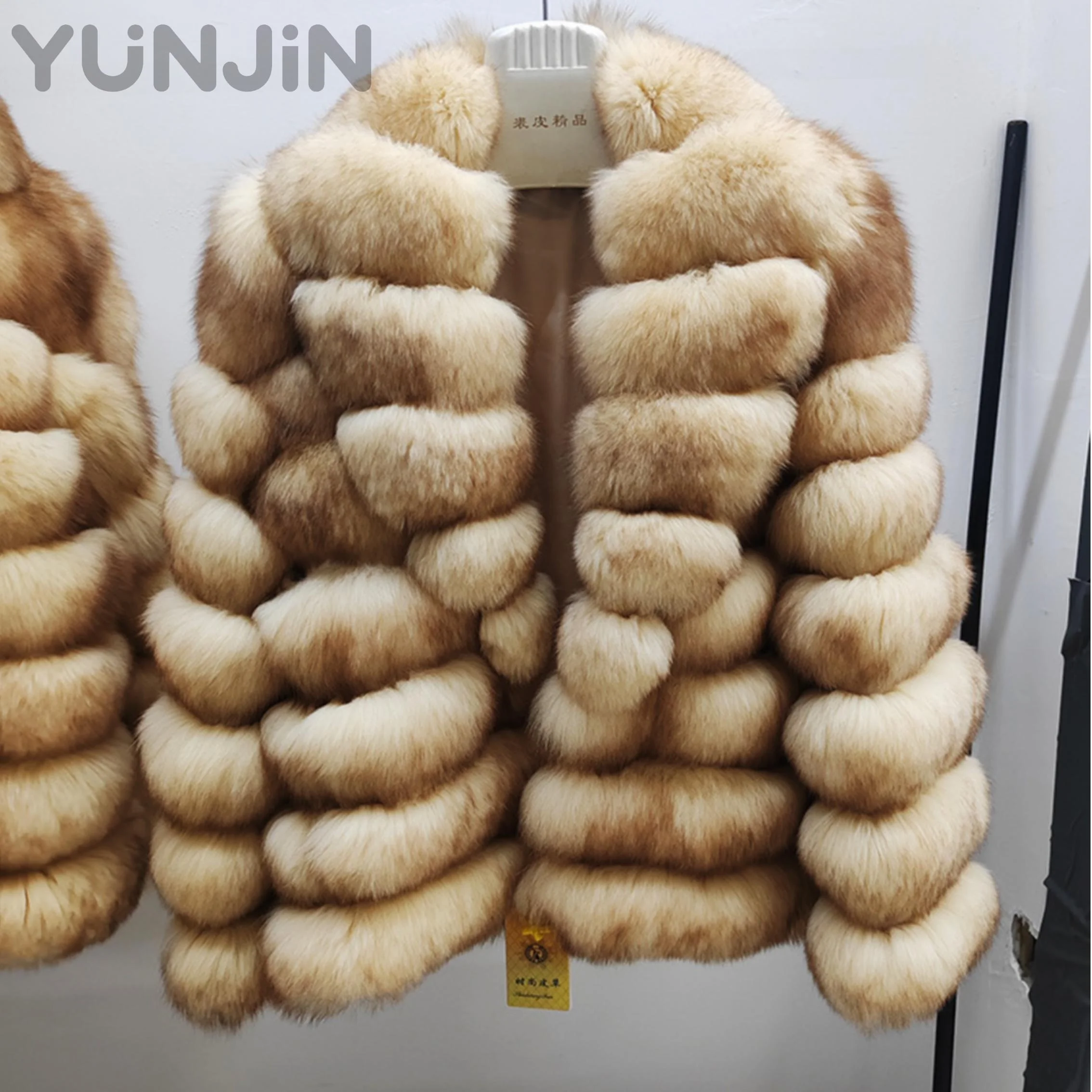 Women's Russian Sable Fox Fur Coat Oversized Collar