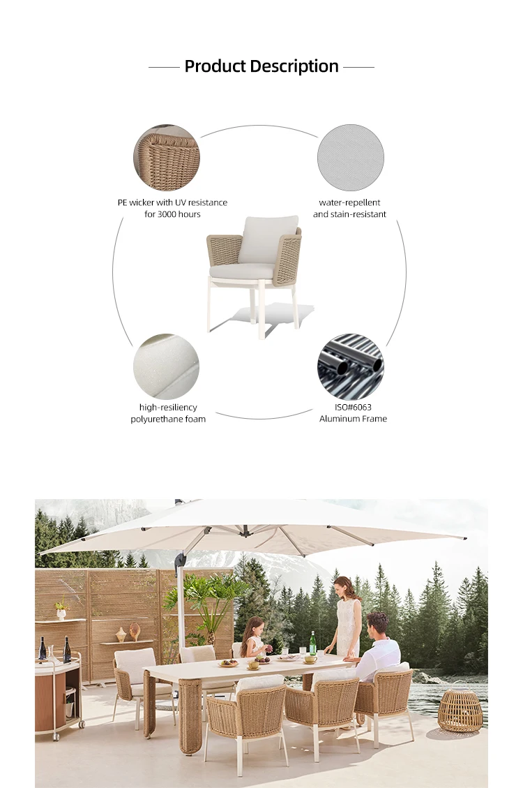 Artie High-End Outdoor Furniture: Modern Garden Dining Set with Wicker ...