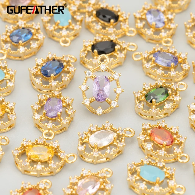ME74  jewelry accessories,18k gold plated,copper,nickel free,zircon,charm,diy pendants,necklace making findings,6pcs/lot