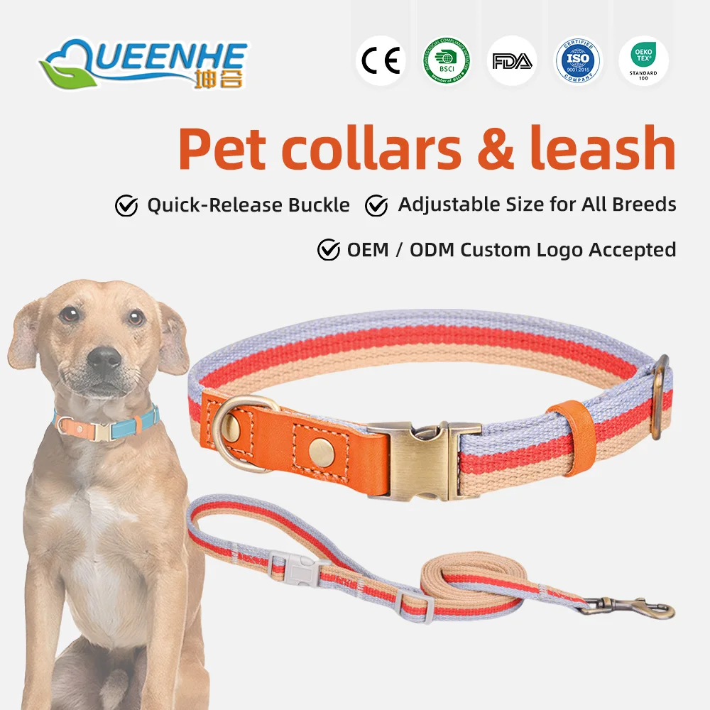 Wholesale Solid Fur Dog Collar Adjustable Buckle Heavy-Duty Polyester - product detail 1
