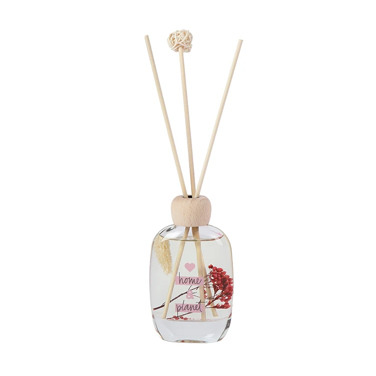 product perfect  reed diffuser gift set  premium wood lid glass bottle  natural rattan sticks  holiday home  office decor gift-3