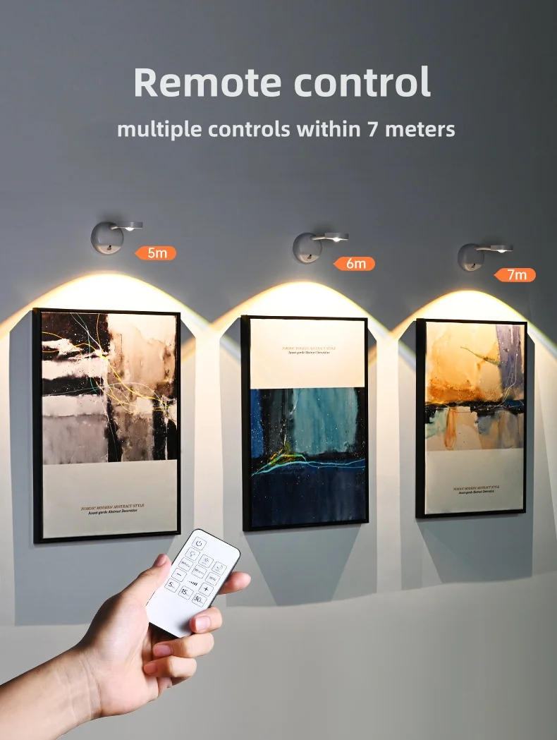 product new rechargeable wiring free indoor wall light remote control intelligent led body sensing light-42