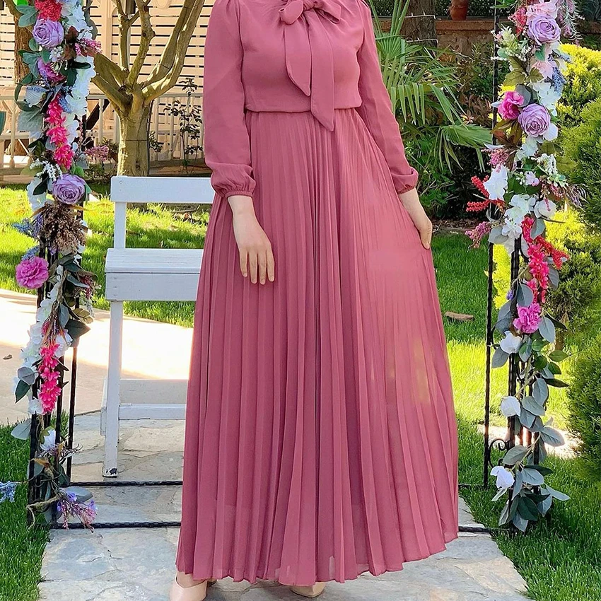 Oem Plus Size Islamic Clothing Women Pleated Designs Femmes Modest