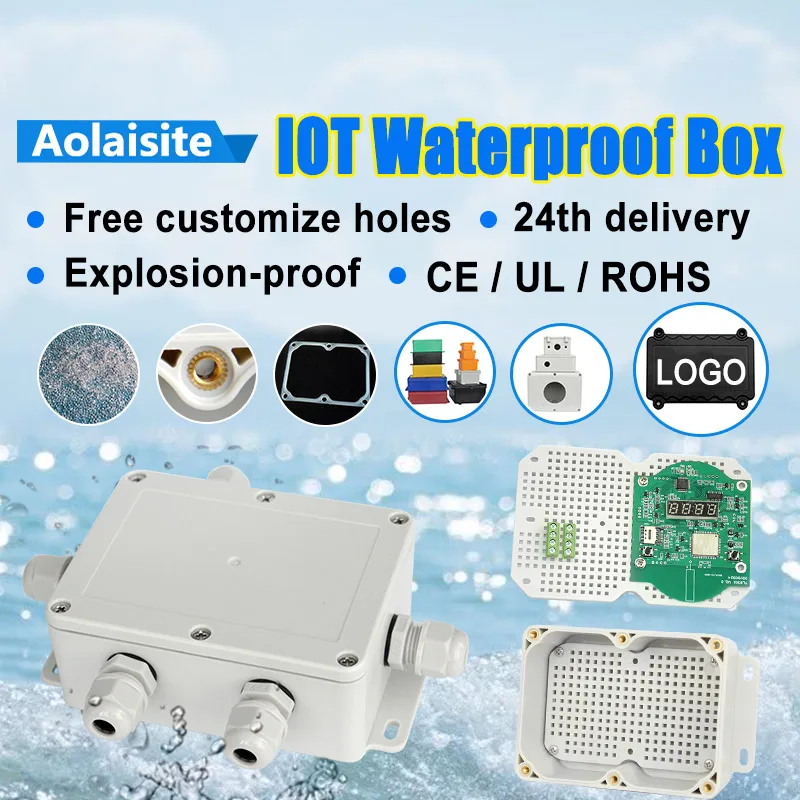 Factory Outdoor IP68 Waterproof Control Monitor Button Electrical Power Cable ABS Plastic Casing Box Wire Junction Enclosure