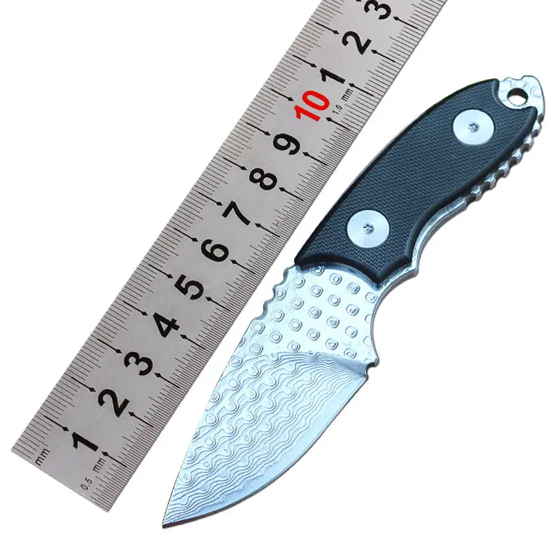 Премиум Дамасская сталь открытый нож с фиксированным лезвием охотничий рыболовный ручкой G10