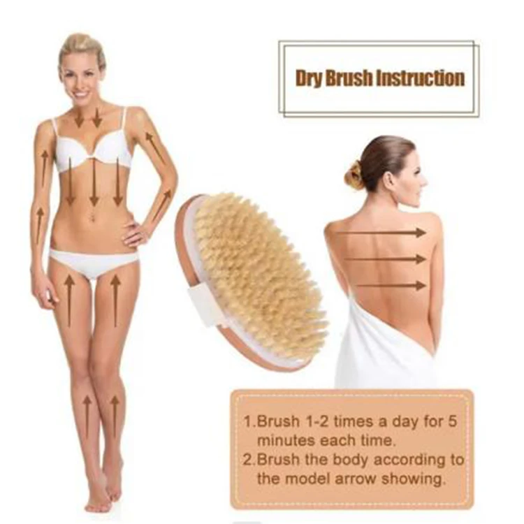 Sisal Fiber Brush Vegan Hair Bath Brush Shower Exfoliating Scrubber Massage Wooden Dry Body Vegan Brush