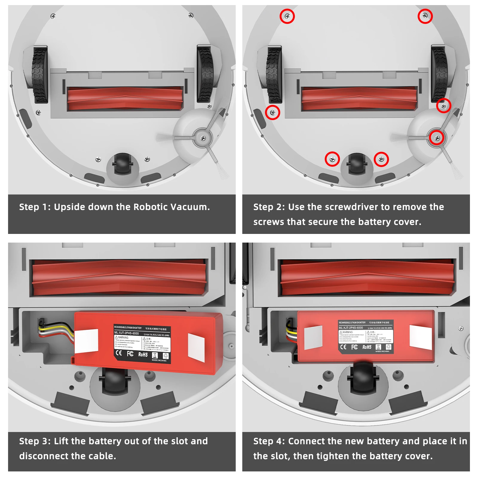 MYiYAE 4s2p 6500mah Robotic Vacuum Cleaner Replacement